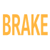 The word BRAKE in amber
