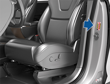 Label on center door pillar