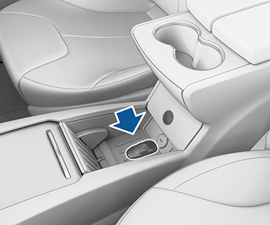 place the key fob in the center console