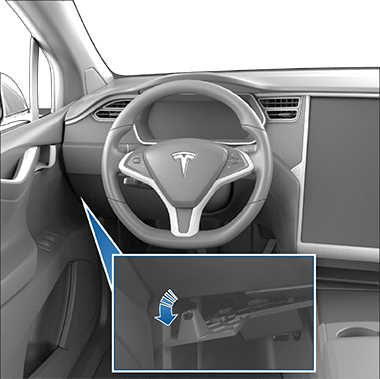 Zoombox of the cover being released in the footwell area.