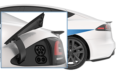 vehicle with the charge port opening.