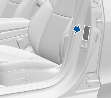 Label on center door pillar