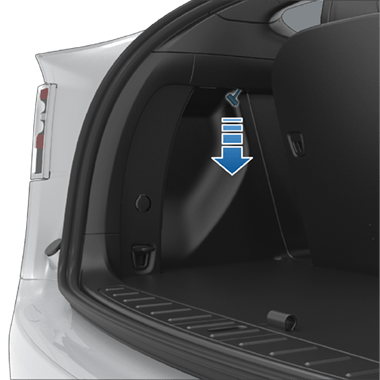 release cable with an arrow pointing down.