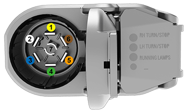 Imagen del conector de 7 patillas integrado.