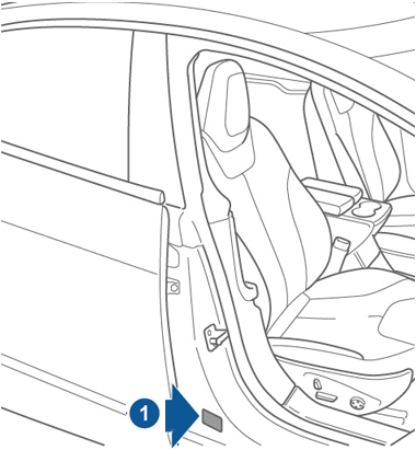 Product Plate Label visible on center pillar visible when the front passenger door is open