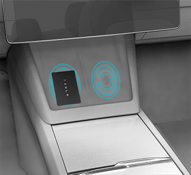 Key card with concentric circles on center console