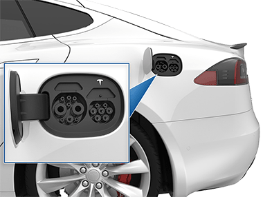 vehicle with the charge port opening.