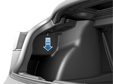 release cable with an arrow pointing down.