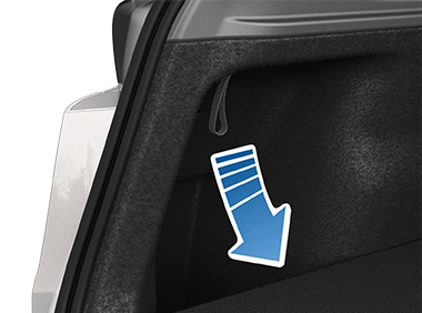 cavo di rilascio con una freccia rivolta verso il basso.