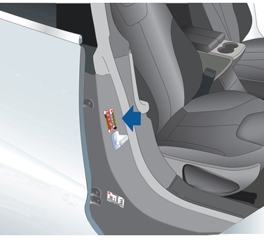 Label on center door pillar