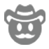 Emoticon wearing a cowboy hat