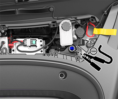 low voltage power supply negative cable connecting to negative terminal.