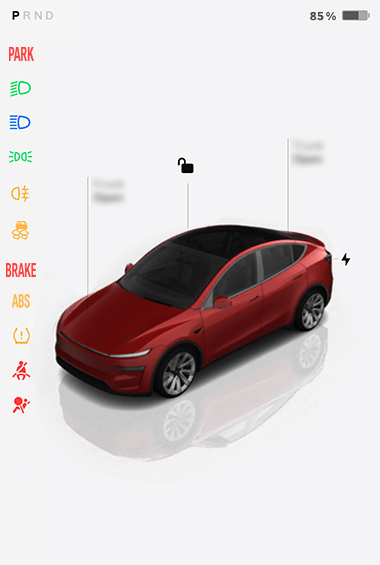 Vehicle touchscreen with icons