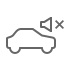 Grey vehicle and horn icons with an X