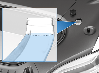 Filler cap with a zoombox showing target fill amount.