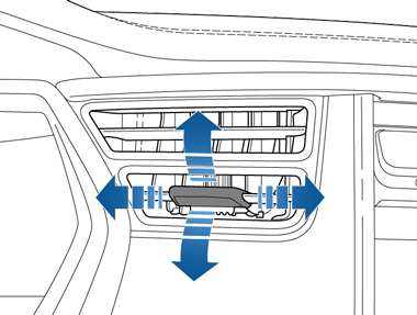 上下左右の矢印で操作するフロント通気口