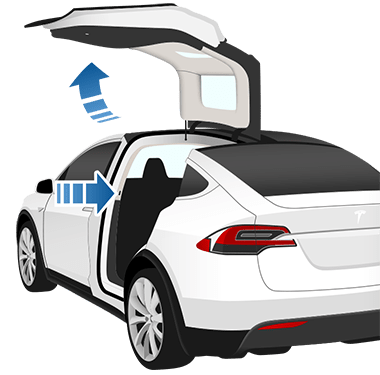 the falcon doors opening out and up