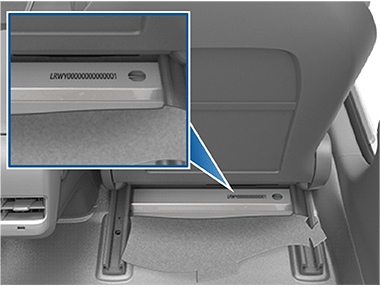 VIN location below seat.