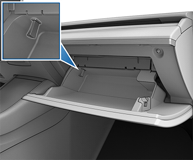 Image showing the location of the USB port in the glovebox.