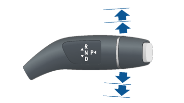 Gear stalk with arrow, line, arrow line pointing up and repeating pointing down