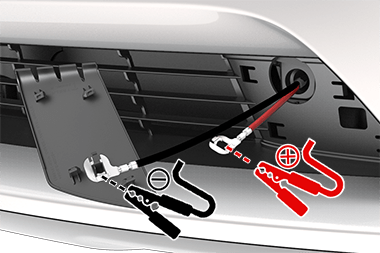 Power supply connected to the terminals.