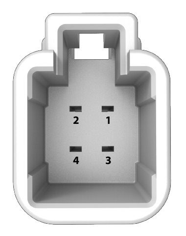 Snímek čtyřkolíkového konektoru