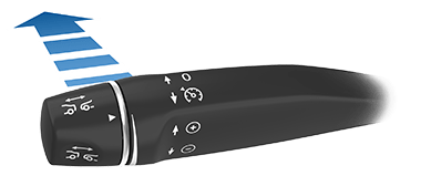 オートパイロット レバーとドライバーから離れる方向を示す矢印の画像