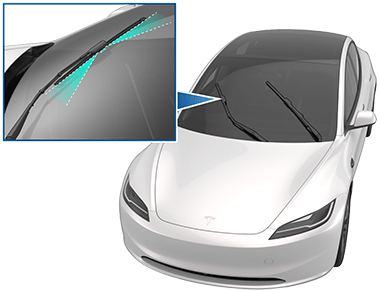 Zoombox with washer jets pointing to the underside of the washer blade
