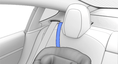 Strap running over outside of head support