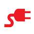 Red icon of a plug