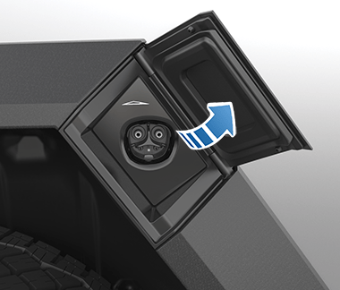 Vehículo con abertura del puerto de carga