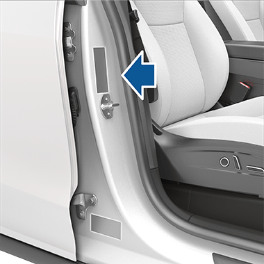 Label on center door pillar