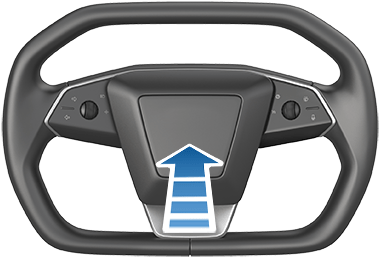 Volante con una flecha apuntando a la almohadilla central.