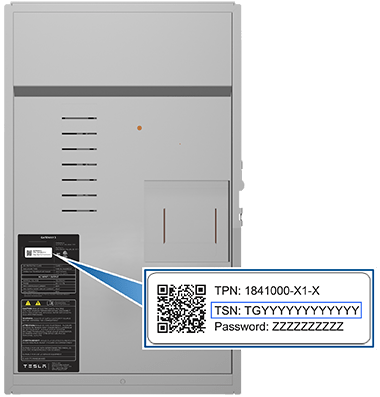 Imagen de Powershare Gateway con pegatina de número de serie ampliada