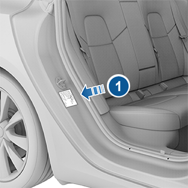 Product Plate visible when the rear passenger door is open