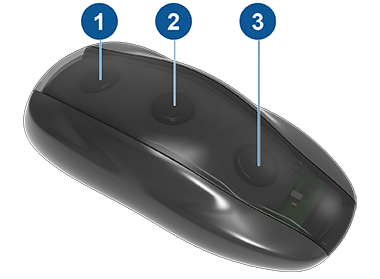 Tesla key fob with 3 callouts