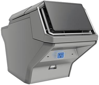 La parte trasera de la consola central muestra la ubicación de la toma de corriente