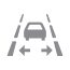 Gray vehicle icon with arrows pointing to lane lines in both directions