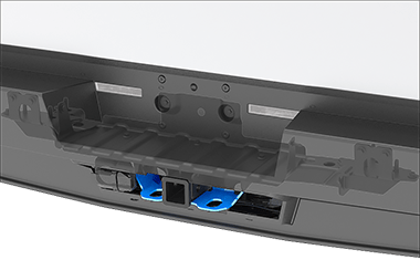 The tow hitch, with the cutouts on either side highlighted