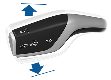 换档杆，顶部和底部显示有箭头和线