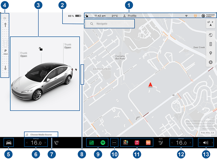 Écran tactile HD pour siège arrière Tesla Model 3/Y de 7 pouces —