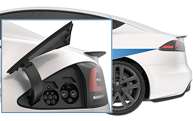 vehicle with the charge port opening.