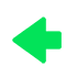 Una flecha verde que apunta a la izquierda