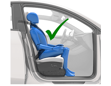 a person sitting with their feet on the floor and a green checkmark